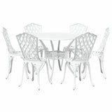 Garden Dining Set 7 pcs White Aluminium 3334714