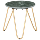 ZNTS Coffee Table Green 40x40x40 cm Real Stone with Marble Texture 286444