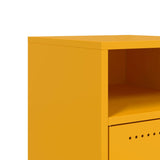 ZNTS Bedside Cabinets 2 pcs Mustard Yellow 36x39x59 cm Steel 846723