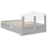 Bed Frame with Drawer Grey Sonoma 120 x 190 cm Engineered Wood 3413225