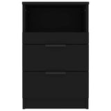 Bedside Cabinet Black Engineered Wood 811234