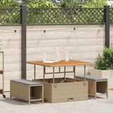 Garden Dining Set Beige Poly Rattan 42007909