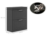 Two-Drawer Minimalistic 10-Shoe Cabinet - Black T3398P423894