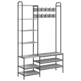 Coat Stand with Shoes Bench Grey Sonoma 120.5 x 34 x 190 cm 8012041