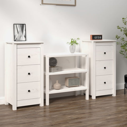 Sideboards 2 pcs White 40x35x80 cm Solid Wood Pine 813742