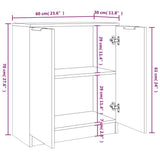 Sideboards 2 pcs White 60x30x70 cm Engineered Wood 3115772