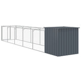 Dog House with Run Anthracite 110x609x110 cm Galvanised Steel 3189080