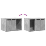 Cat Litter Box Enclosure Concrete Grey 60x40x40 cm Engineered Wood 857727
