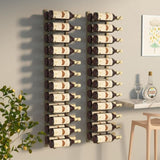 Wall Mounted Wine Rack for 24 Bottles 2 pcs Gold Iron 340886