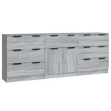 3 Piece Sideboards Grey Sonoma Engineered Wood 3115802