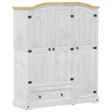 Wardrobe Corona White 151.5x52x186 cm Solid Wood Pine 4012161