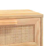 Console Table Brown 80x30x75 cm Solid Wood Pine&Natural Rattan 345626