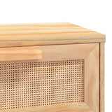 Console Table Brown 80x30x75 cm Solid Wood Pine&Natural Rattan 345626