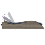 Sun Lounger with Cushion Grey 60x205x73 cm Poly Rattan 368284