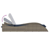 Sun Lounger with Cushion Grey 60x205x73 cm Poly Rattan 368284