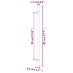 ZNTS Cabinet Handles 20 pcs Black 320 mm Stainless Steel 3203697