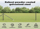 Ground Spike Fence Post 52 pcs Grey Powder-Coated Steel 3350182