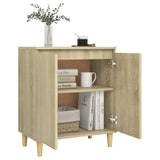 ZNTS Sideboard with Solid Wood Legs Sonoma Oak 60x35x70 cm Engineered Wood 806070