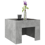 ZNTS Coffee Table with Infinity LED Concrete Grey 40x40x30 cm 847598