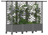 Raised Bed with Trellis and Roof Light Grey 163.5 x 40 x 142 cm 3423127