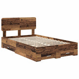 Bed Frame with Headboard Old Wood 135 x 190 cm Engineered Wood 3412389