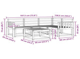Outdoor Sofa Set 5 pcs White 59 x 59 x 37 cm Solid Acacia Wood 3387588