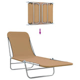Sunlounger Set of 2 Taupe Powder-coated steel 44303
