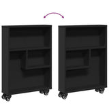 Narrow Storage Trolley Black 48x13x68 cm Engineered Wood 855224