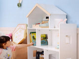 Three-Tier Toy Storage Shelf, Kids Bookcase, with Six Cubes, for Playroom, Bedroom - White T3398P379052