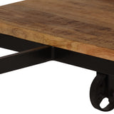 Desk with Folding Stool Solid Mango Wood 115x50x76 cm 245261