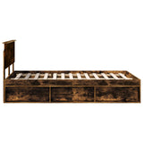 Bed Frame Smoked Oak 120 x 200 cm Engineered wood 3407908