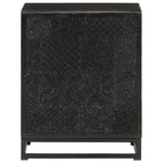 ZNTS Bedside Cabinet Black 40x30x50 cm Solid Acacia and Mango Wood 321614