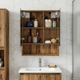 Bathroom Mirror Cabinet with Shelf Old Wood 50 x 14.5 x 70 cm 889205