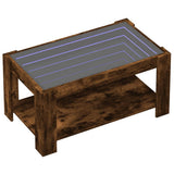 Coffee Table with LED Smoked Oak 93x53x45 cm Engineered Wood 847557