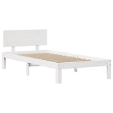 Bed Frame with Headboard without Mattress White 90x190 cm Single 3306814