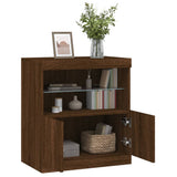 Sideboard with LED Lights Brown Oak 60x37x67 cm 836657