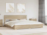 Bed Frame with Drawer Sonoma Oak 200 x 200 cm Engineered Wood 3409954