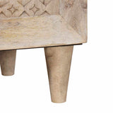 Sideboard Bleached White 60 x 33 x 75 cm Solid Mango Wood 4018142