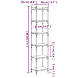 Bookcase 6-Tier Smoked Oak 40x30x188 cm Engineered Wood 837644
