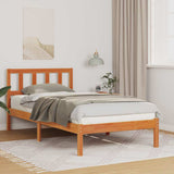 Bed Frame with Headboard Wax Brown 100 x 200 cm Solid Pine Wood 872253
