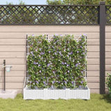 Garden Planter 3 pcs White 120 x 40 x 126 cm PP 42002920
