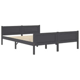Bed Frame Grey Solid pinewood, plywood Double Tough Bed Frame 322126