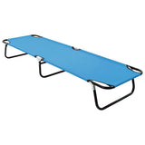 310348 Folding Sun Lounger Steel Turquoise Blue