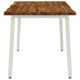 90 x 55 x 75 cm Solid Acacia Wood Natural and White Rectangular 937471
