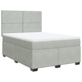 Box Spring Bed with Mattress Light Grey 140x190 cm Velvet 3290900