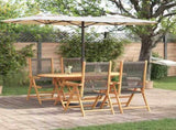 Garden Dining Set Folding 5 pcs Grey Solid Acacia Wood 3375738