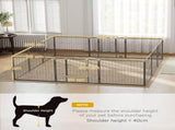 12 Panels Heavy Duty Puppy Playpen, for Small Dogs, Indoor and Outdoor Use - Silver T3398P349725