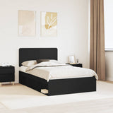 Bed Frame with Headboard Black 120 x 190 cm Solid Pine Wood 3412516