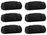 Throw Blankets 6 pcs Black 150 x 130 cm Fleece 42016961