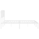 Metal Bed Frame without Mattress with Headboard White 180x200cm 373940